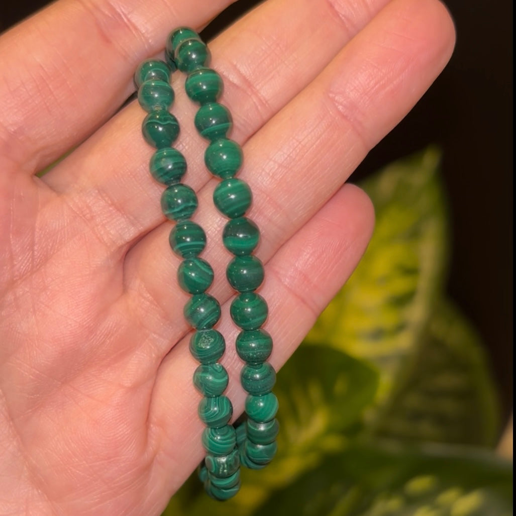 Malachiet kogelarmband 6mm