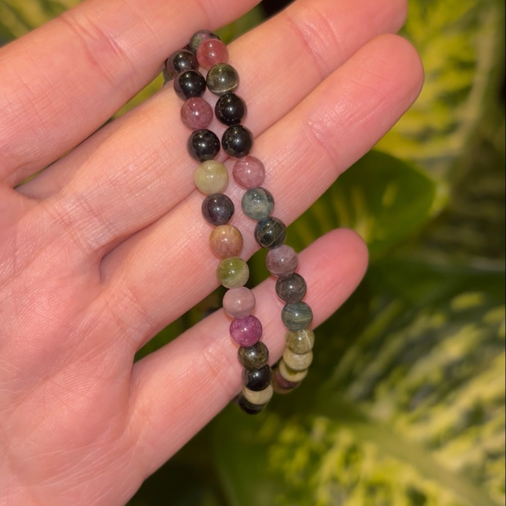 Toermalijn multi Kogelarmband 6mm