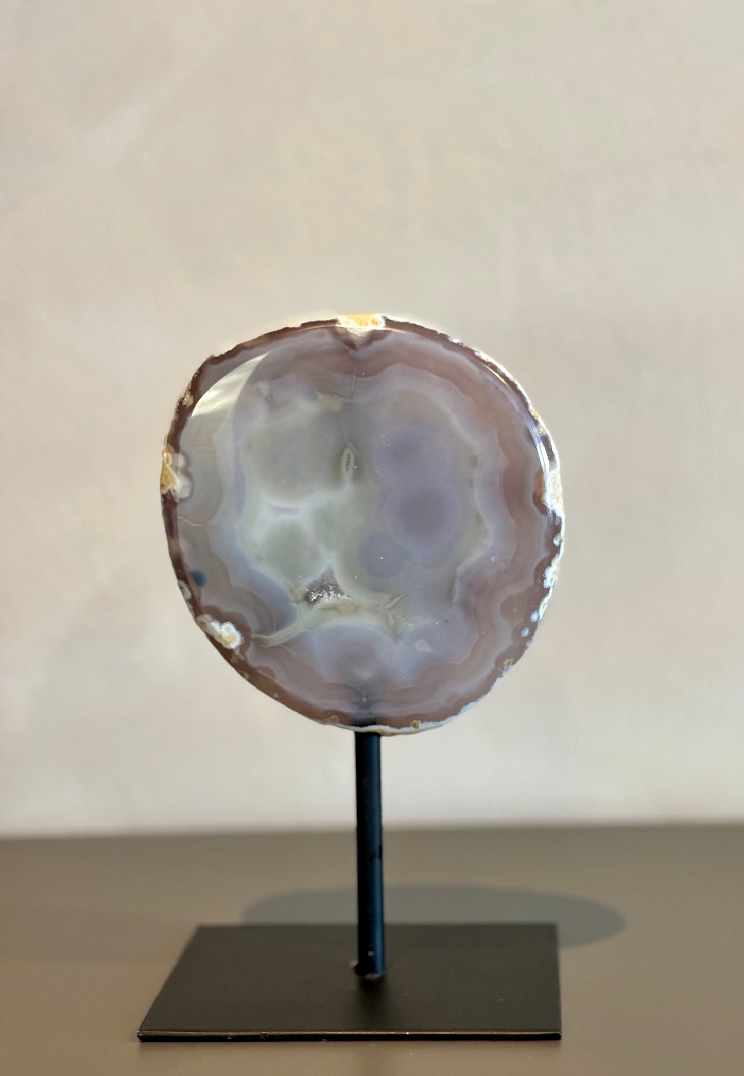 Elegante Roze en Pastel Paars Agaat op Standaard #27