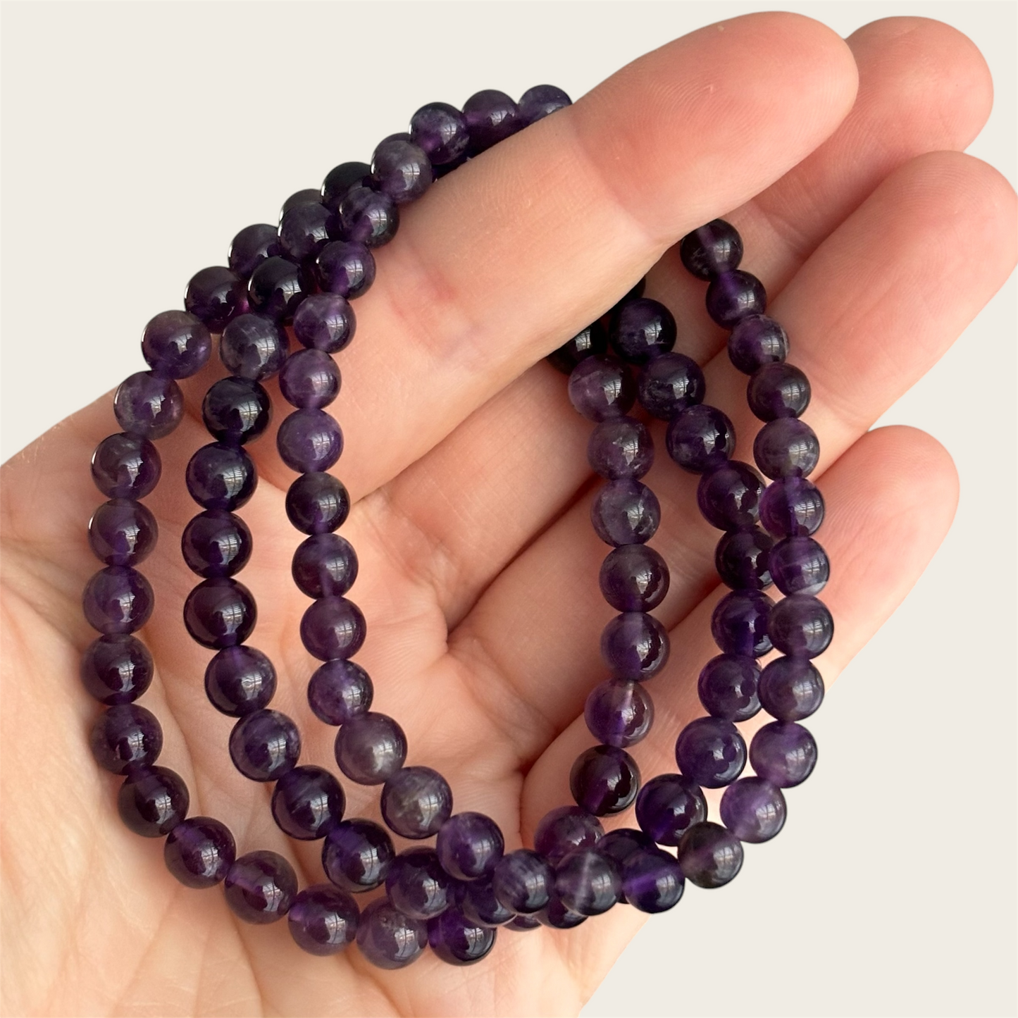 Amethist kogelarmband 6mm