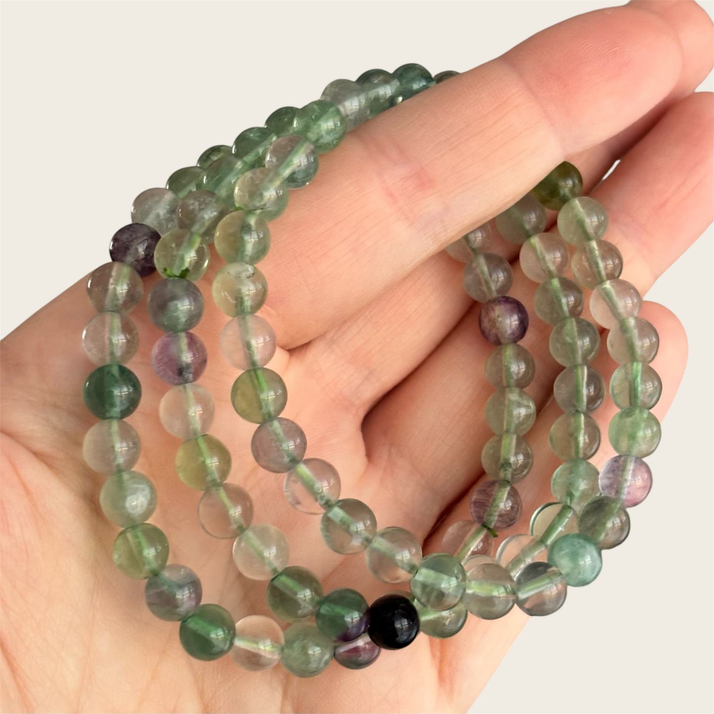 Fluoriet extra kogelarmband 6mm