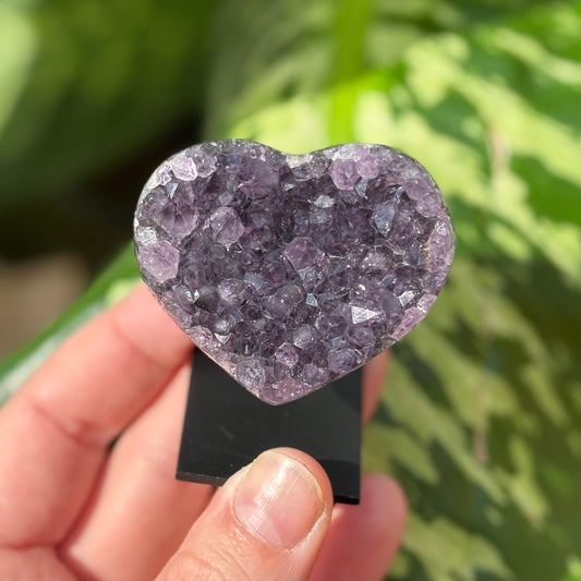 Amethist mini hart op standaard