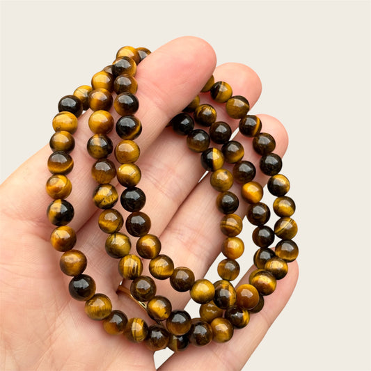 Tijgeroog kogelarmband 6mm