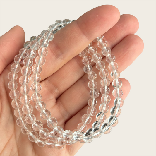 Bergkristal facetarmband 6mm