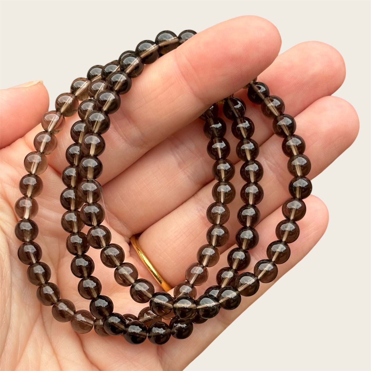 Rookkwarts kogelarmband 6mm