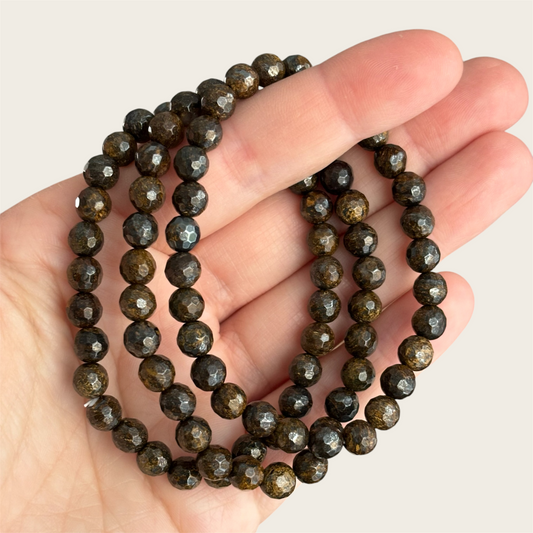Bronziet facetarmband 6mm