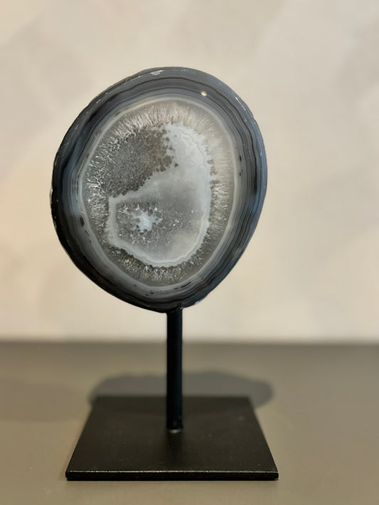 Elegant Gray Agate on Stand - #12