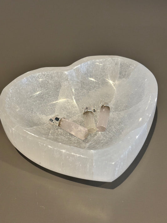 Selenite Pendant in Silver Setting