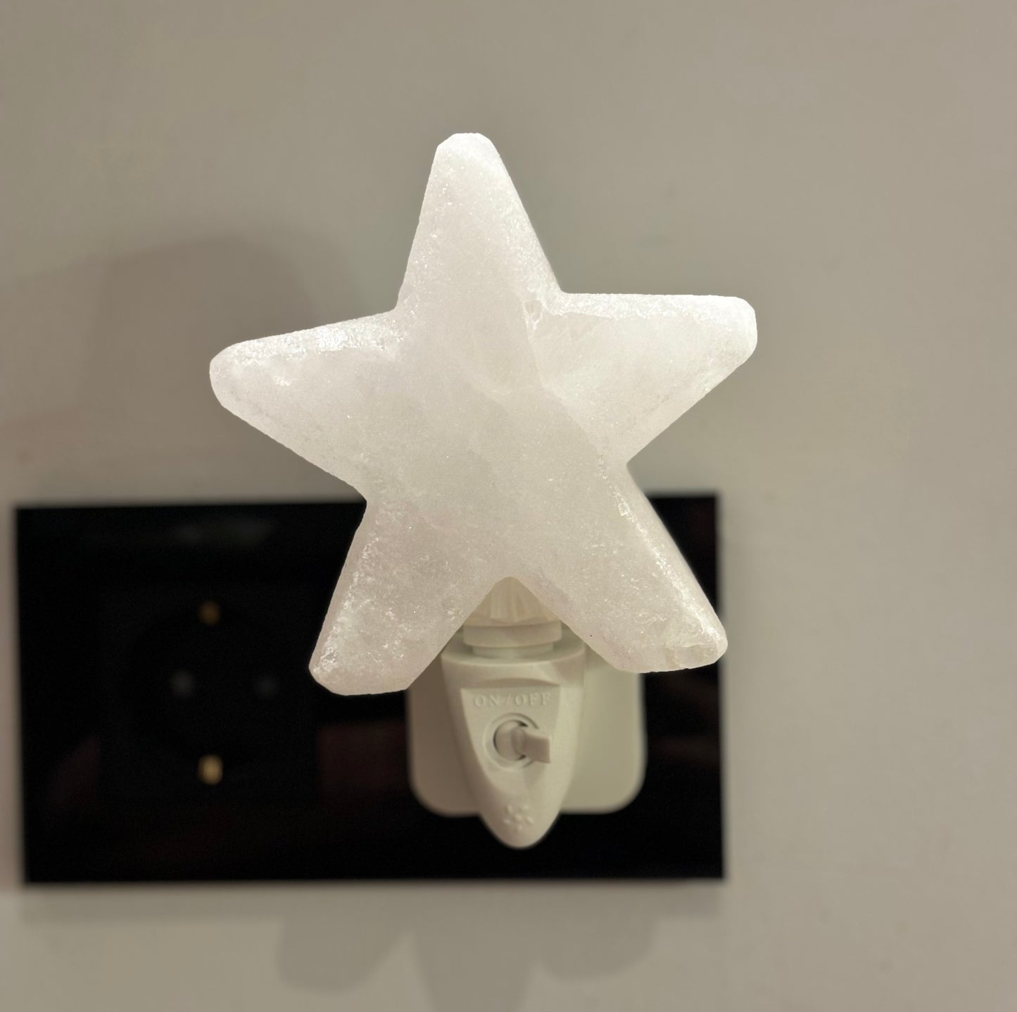 Salt Stone Night Light Star - White